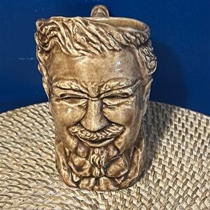 Vintage 1970’s Colonel Sanders Brown Glazed Pitcher: Jug Signed and Dated 5.5”